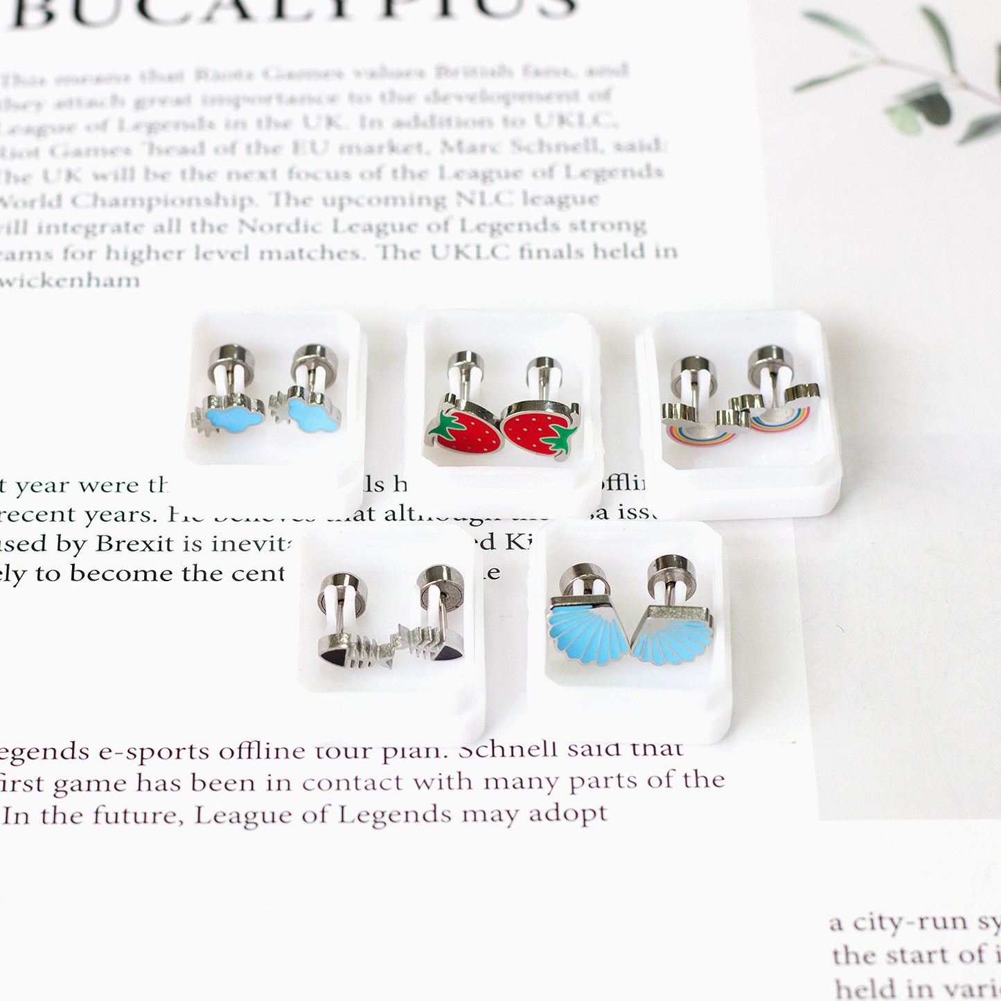 Ladies And Children Cute Stainless Steel Stud Earrings