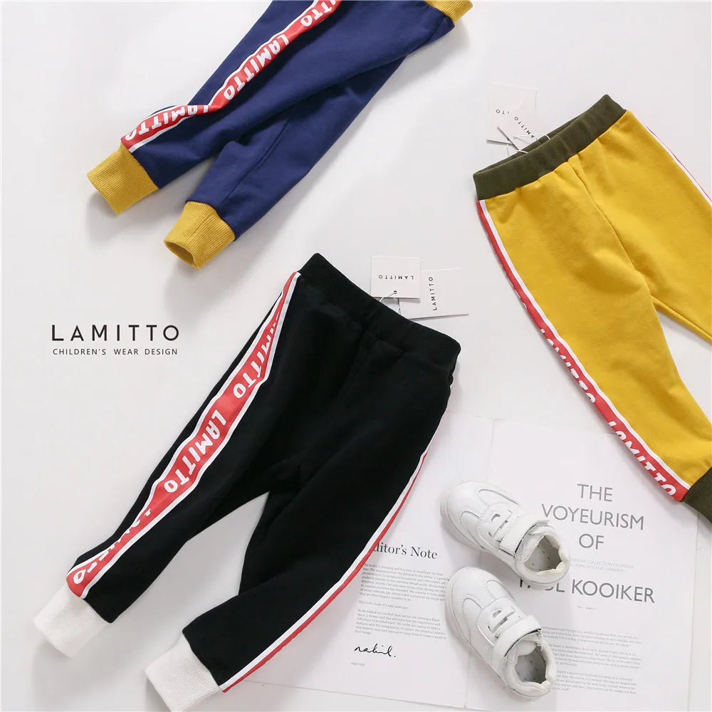 Tonytaobaby Autumn Clothes New Children's Clothing English Printed Pants Kids Pants Toddler Girl Pants Boy Pants