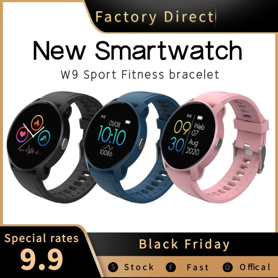 1.3 Inch Smart Watch for Man Woman Kids Student Android iOS Health Monitoring Wrist Fitness Bluetooth-compatible Heart Rate