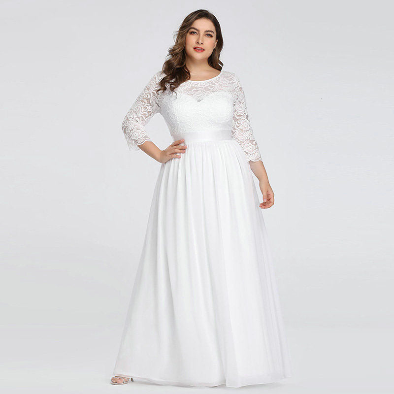 US Ever-Pretty Plus Size Floral Lace Bridesmaid Dresses Long Evening Party Gowns
