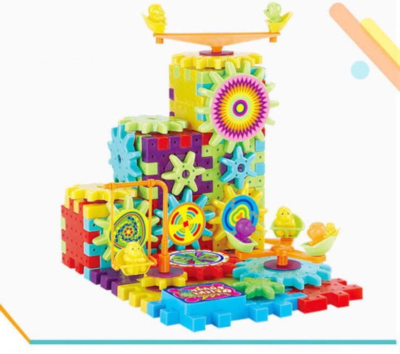 Electric Gears 3D Model Building Kits Plastic Brick Blocks Educational Toys for Kids