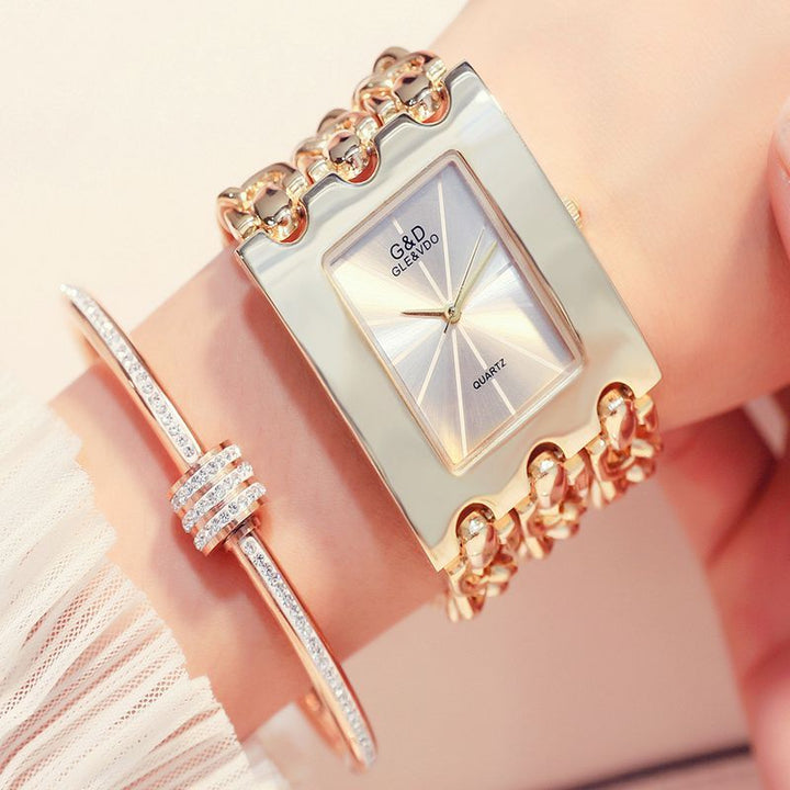 Luxury Brand Stainless Steel Strap Analog Womens Quartz Watch Casual Watch Ladies Wristwatch