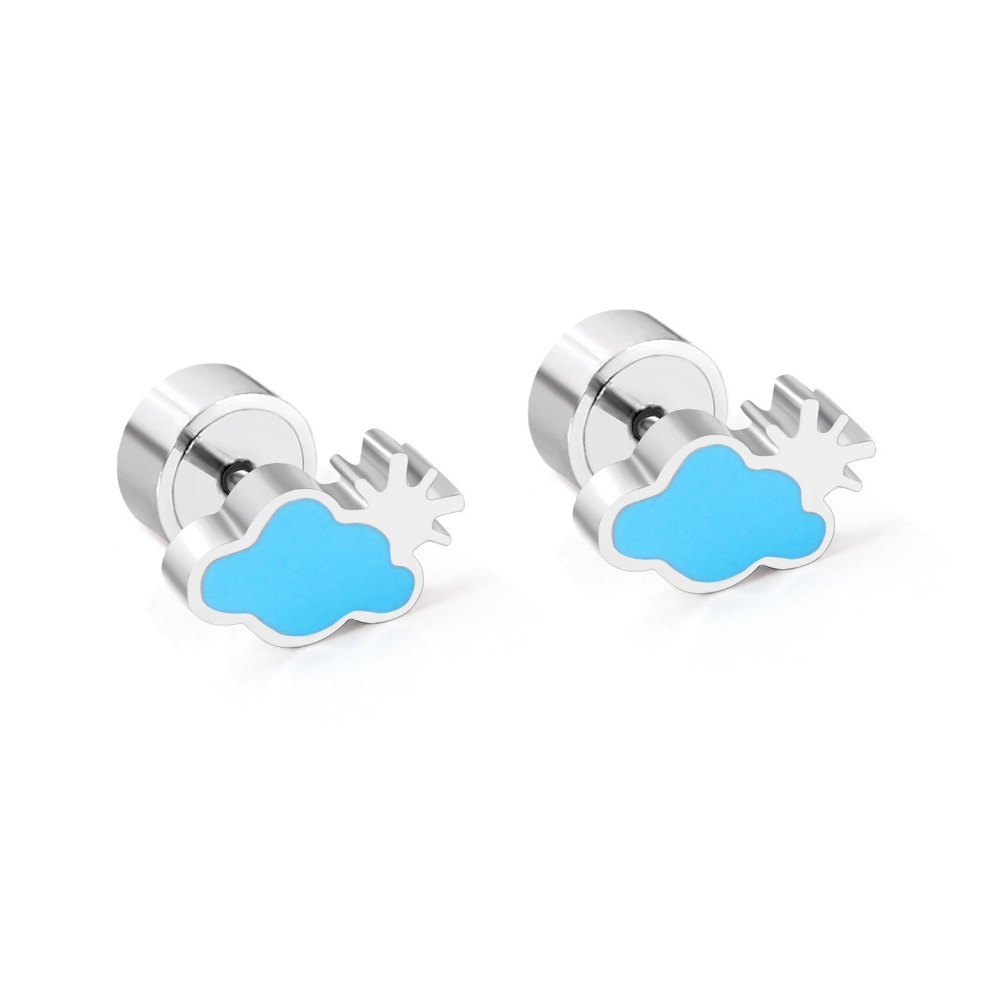 Ladies And Children Cute Stainless Steel Stud Earrings