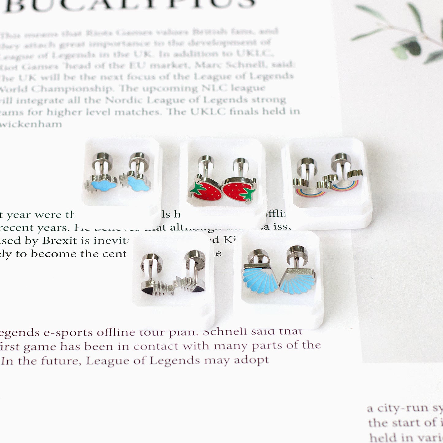 Ladies And Children Cute Stainless Steel Stud Earrings