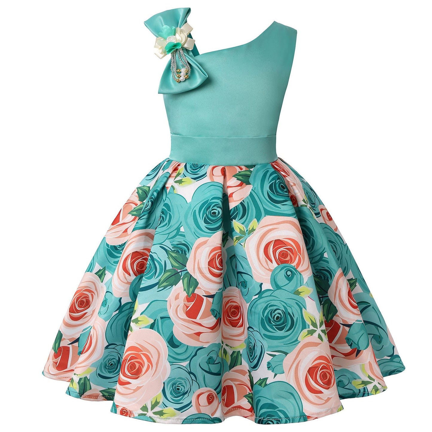 New Girls Kids Flower Elegant Causal Princess Party Dresses