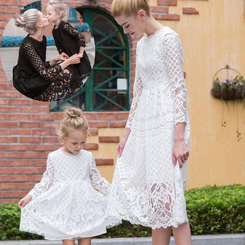 Children's Clothing Lace Dress Mother And Daughter Dresses