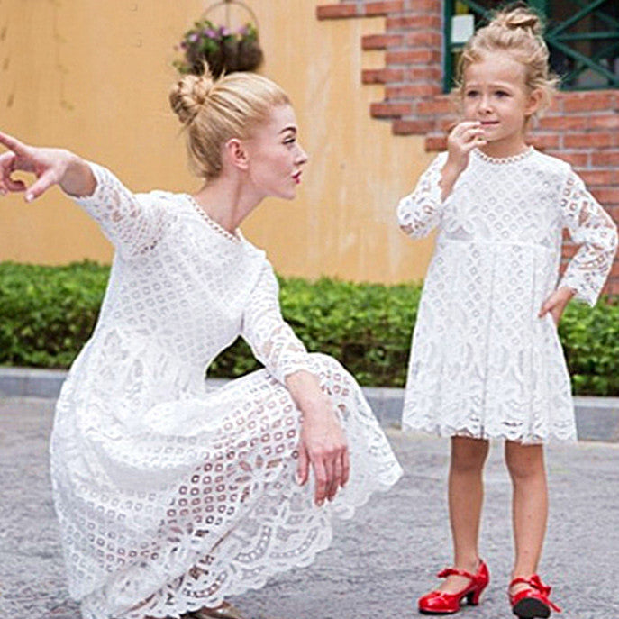 Children's Clothing Lace Dress Mother And Daughter Dresses