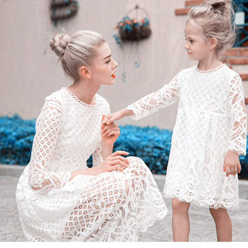 Children's Clothing Lace Dress Mother And Daughter Dresses