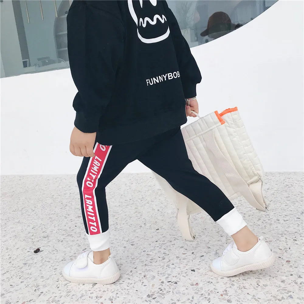 Tonytaobaby Autumn Clothes New Children's Clothing English Printed Pants  Kids Pants  Toddler Girl Pants  Boy Pants