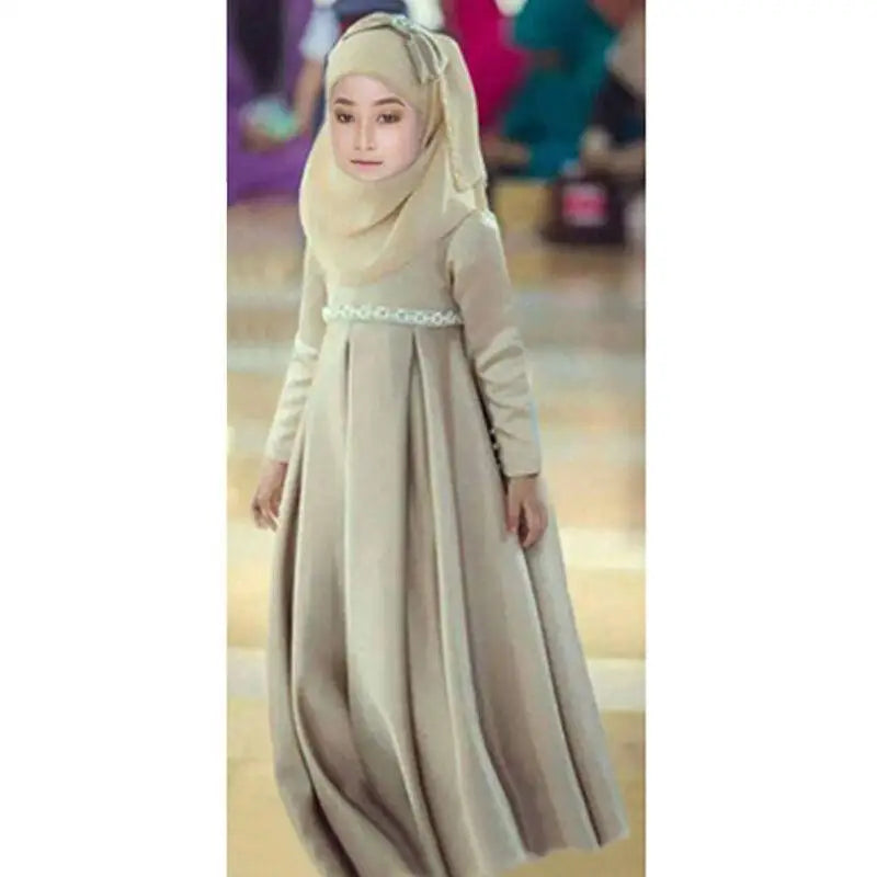 3pc Muslim Kids Girls Hijab Dress Prayer Garment Scarf Abaya Dubai Turkey Kaftan Arab Robe Niqab Burqa Khimar Caftan