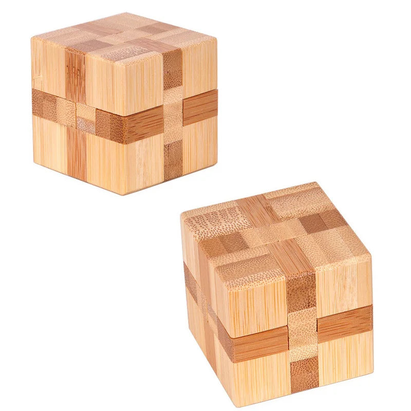 Wooden Kong Ming Lock Lu Ban Lock IQ Brain Teaser Educational Toy for Kids Children Montessori 3D Puzzles Game Unlock Toys