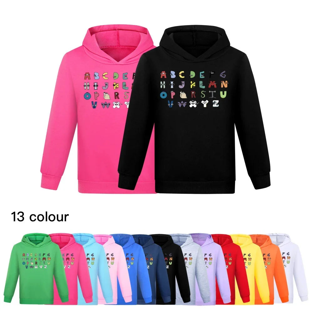 Autumn Kids Clothes Hoodies Sweatshirts Fashion Alphabet Lore English Letter Girl Boy Cotton Hip Hop Hoody Casual Jacket Tops