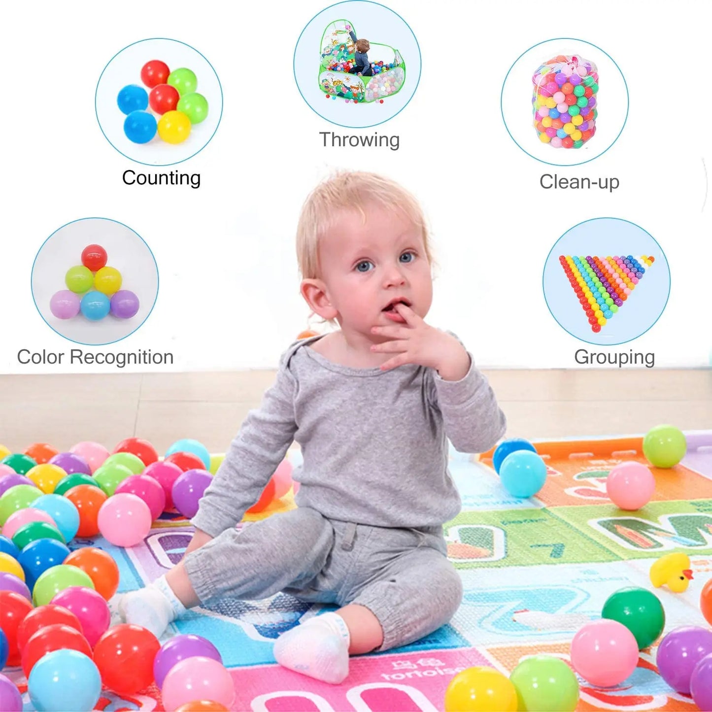 50Pcs Baby Plastic Balls Water Pool Ocean Ball Games for Children Swim Pit Play House Outdoor