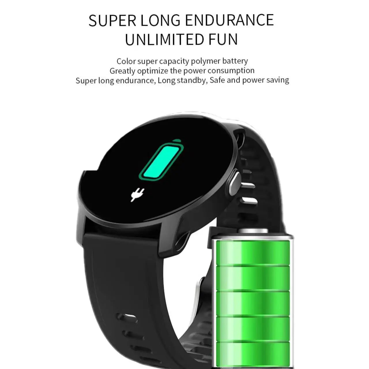 1.3 Inch Smart Watch for Man Woman Kids Student Android iOS Health Monitoring Wrist Fitness  Bluetooth-compatible Heart Rate