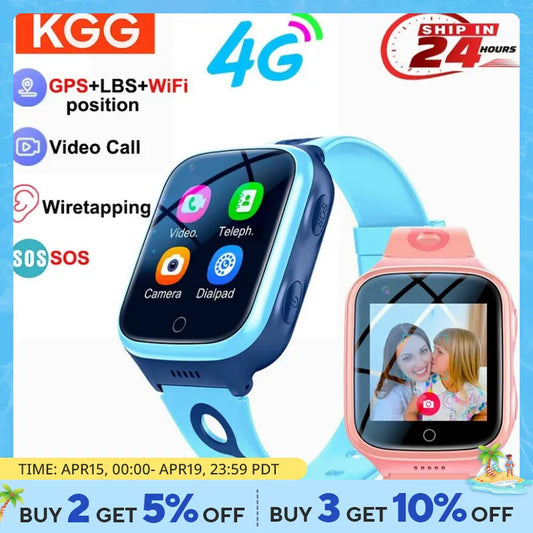 New Kids 4g Smart Watch GPS WiFi Phone Watch 1000mAh Video Call Tracker Location SOS Call Back Monitor Children Gifts Smartwatch