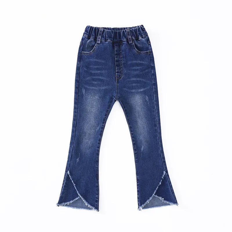 2023 Autumn Children's Clothes Girls Jeans Casual Slim Thin Denim Baby Girl Jeans For Girls Big Kids Jeans Long Trousers