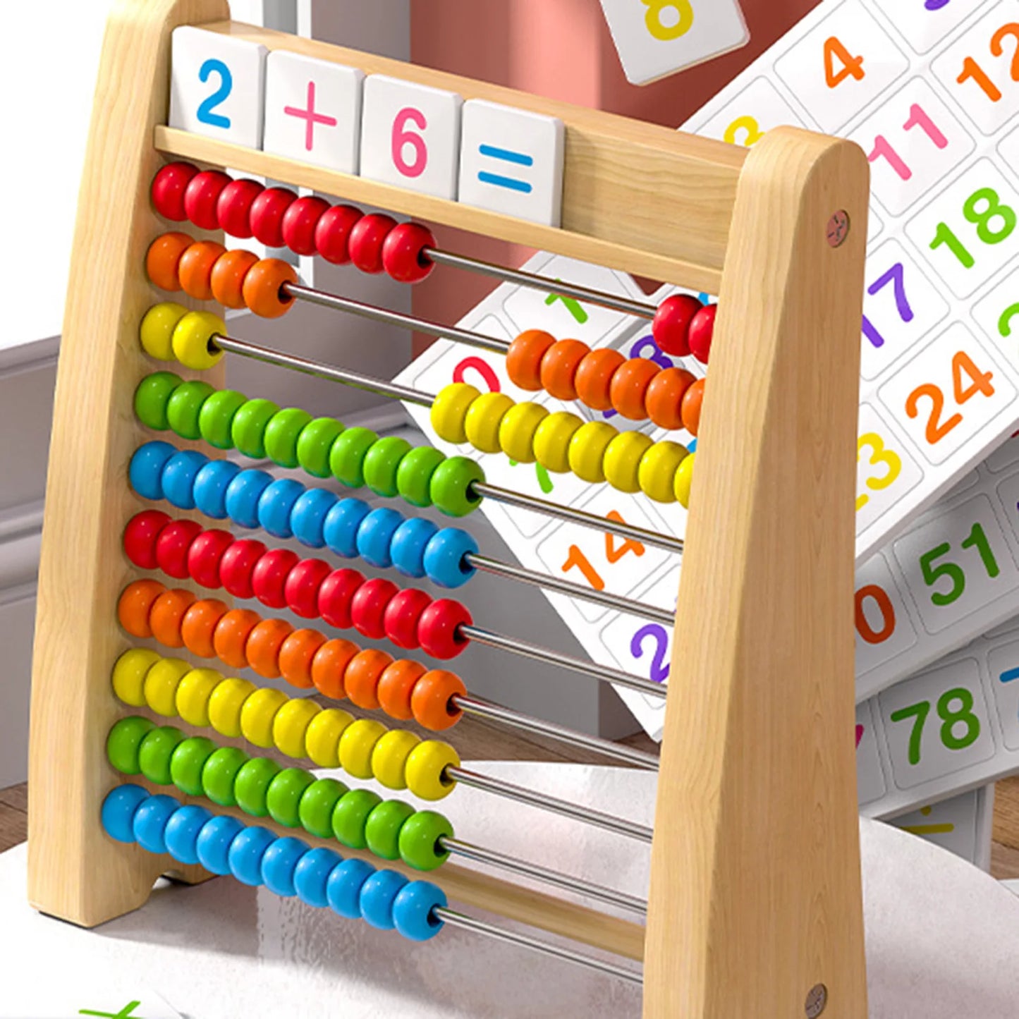 Add Subtract Abacus Ten Frame Set Math Counters for Kids Smooth Edges Educational Counting Frames Toy for Children