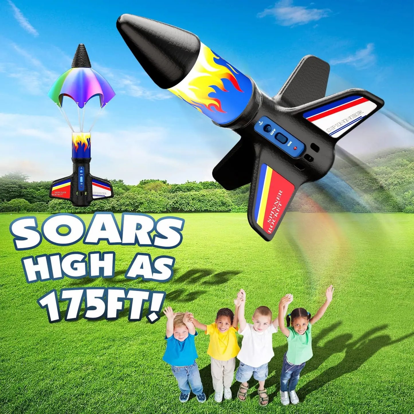 Electric Rocket Launcher Toys New Space Exploration Skyrocket With Parachute Kid Outdoor