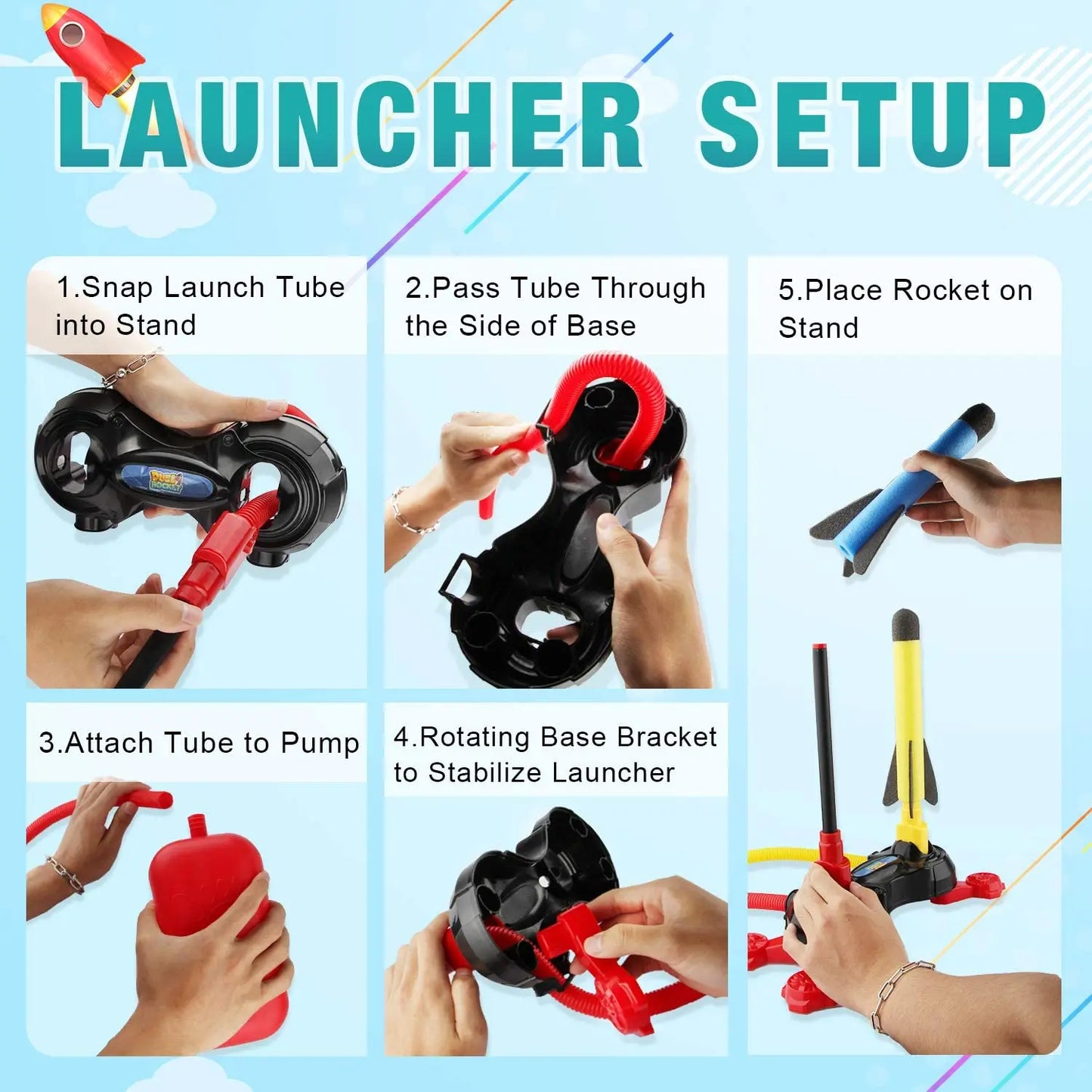 Outdoor Toy Rocket Launcher for Kids Dueling Outdoor Games