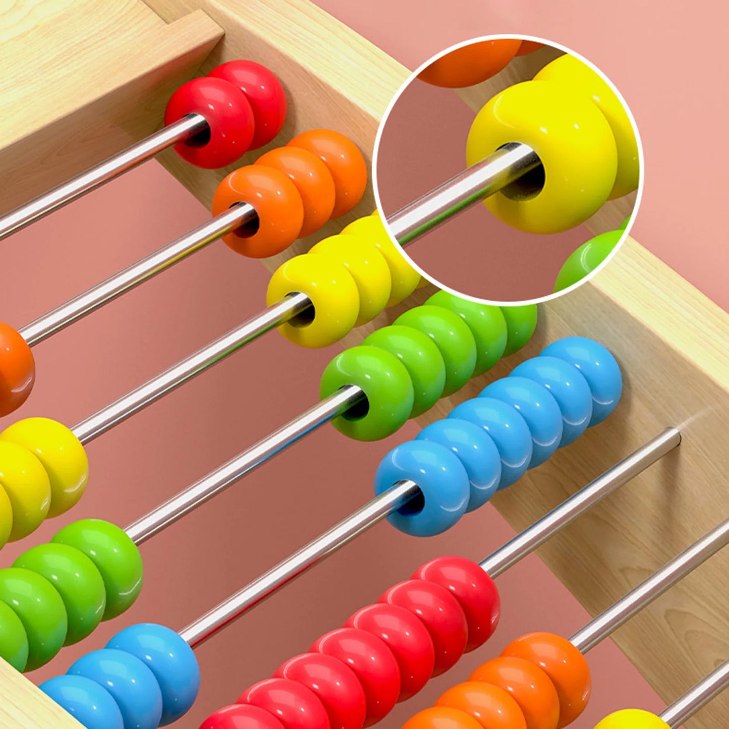 Add Subtract Abacus Ten Frame Set Math Counters for Kids Smooth Edges Educational Counting Frames Toy for Children