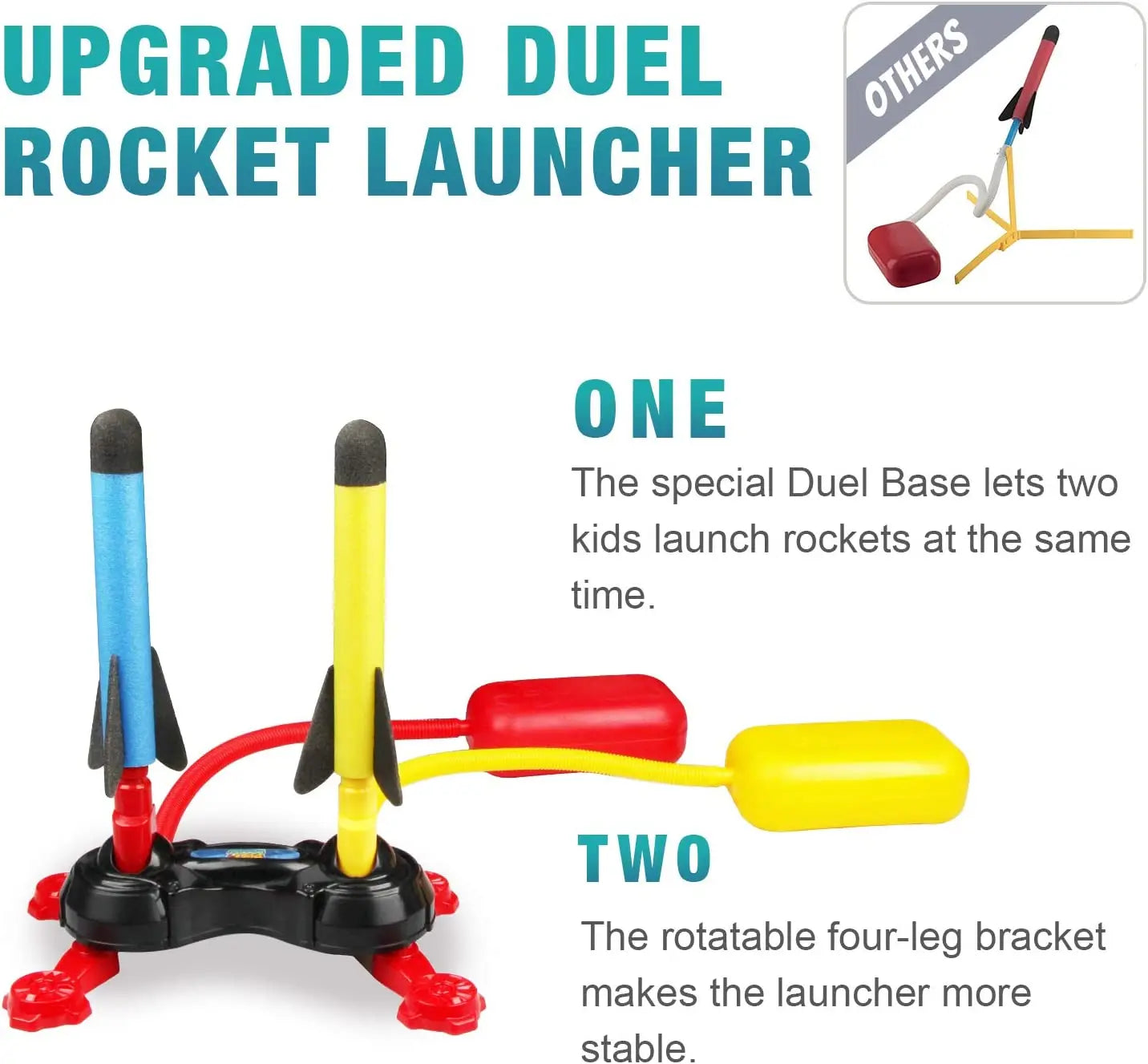 Outdoor Toy Rocket Launcher for Kids Dueling Outdoor Games