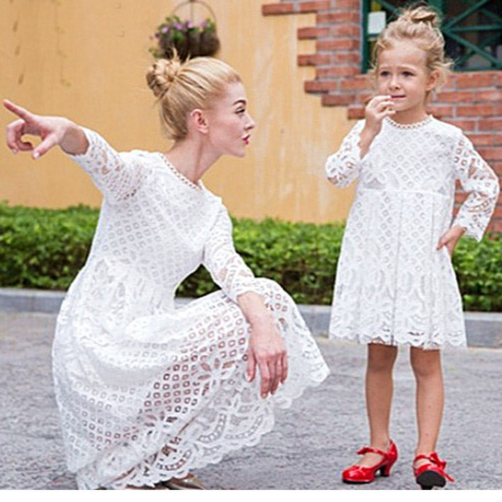 Children's Clothing Lace Dress Mother And Daughter Dresses