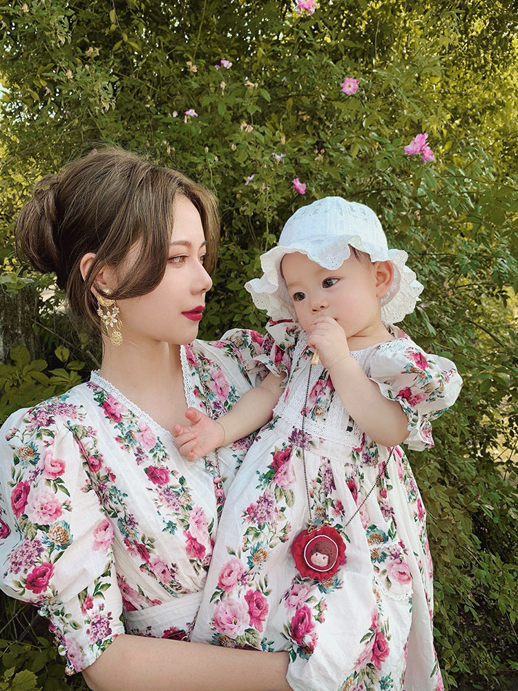 Cotton British Parent-child Dress Mother And Daughter