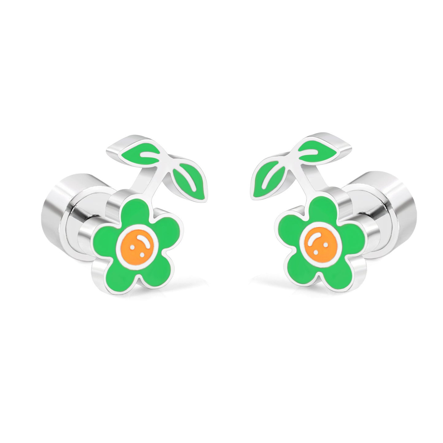 Ladies And Children Cute Stainless Steel Stud Earrings